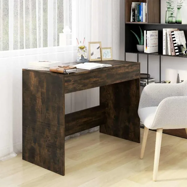 vidaXL Bureau 101x50x76,5 cm spaanplaat gerookt eikenkleurig, foto 2
