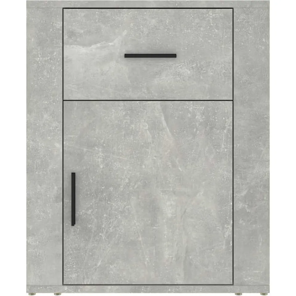 vidaXL Nachtkastje 50x36x60 cm bewerkt hout betongrijs grijs, foto 4