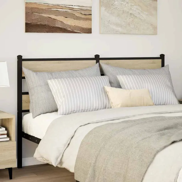 vidaXL Vervangend hoofdbord 160 cm ijzer en sonoma eikenkleurig Bruin