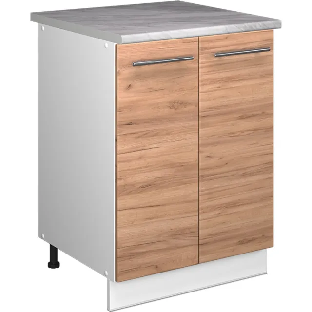 Vicco Wastafelkast Fame-Line, Goudkleurig Eiken/Wit, 60 cm