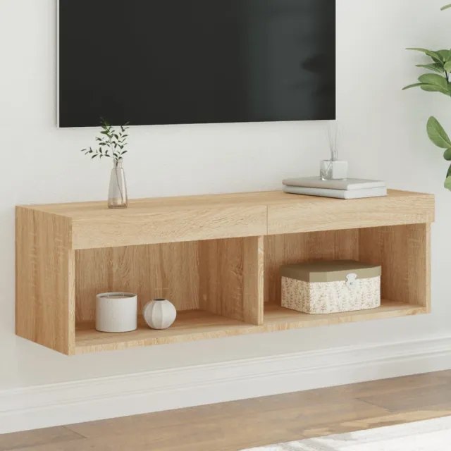 vidaXL Tv-meubel met LED-verlichting 100x30x30 cm sonoma eikenkleurig Bruin