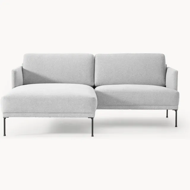 Westwing Collection Kleine hoekbank Fluente Grijs