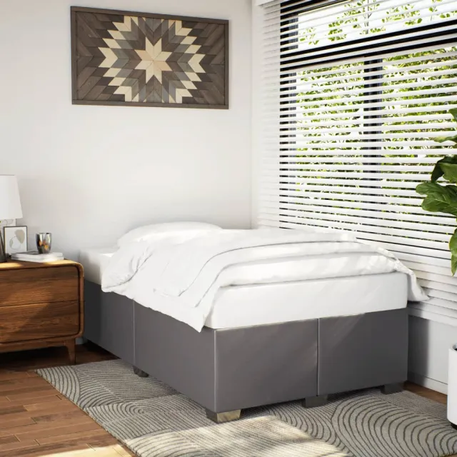 vidaXL Bedframe zonder matras 120x190 cm kunstleer grijs