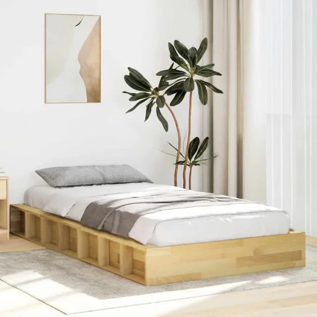 vidaXL Bedframe zonder matras 90x190 cm massief hout eiken Bruin