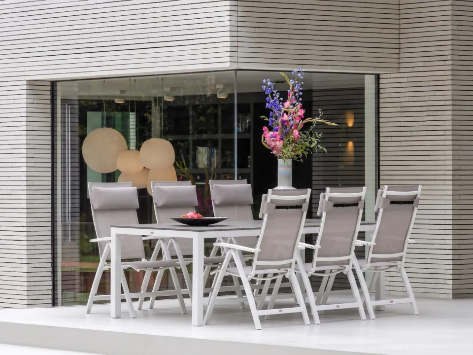 Bellagio tuinmeubelen Bellagio Fidenza dining tuintafel 220x100x75cm wit, foto 2
