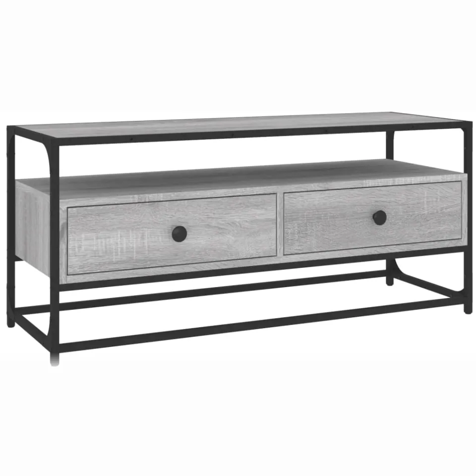 vidaXL Tv-meubel 100x35x45 cm bewerkt hout grijs sonoma eikenkleurig