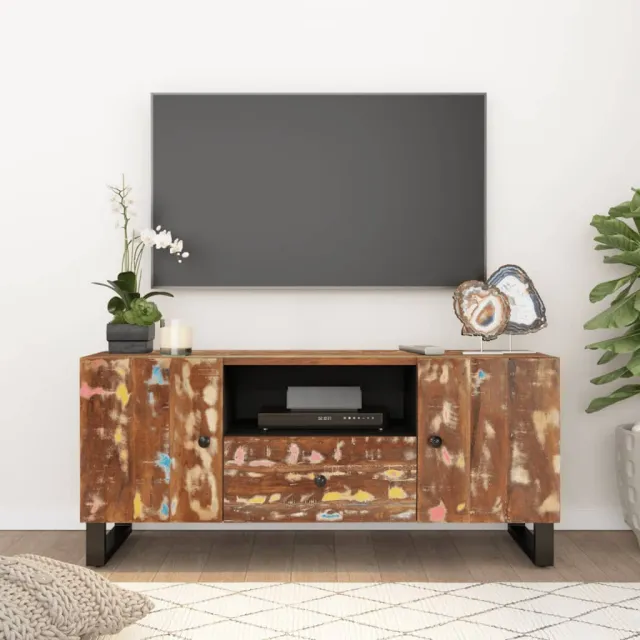 vidaXL Tv-meubel 105x33,5x46 cm massief hout gerecycled bewerkt hout Bruin