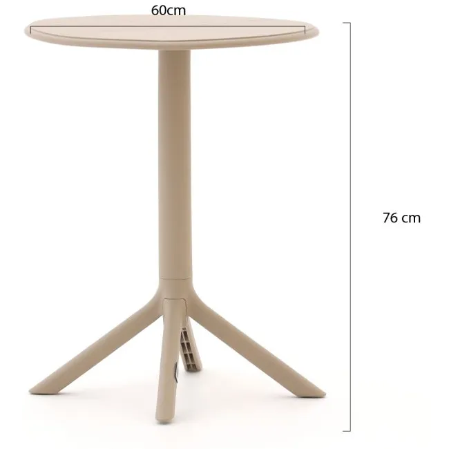 Forza Furniture Forza Rieti dining tuintafel ø60cm (h:76cm) taupe, foto 2