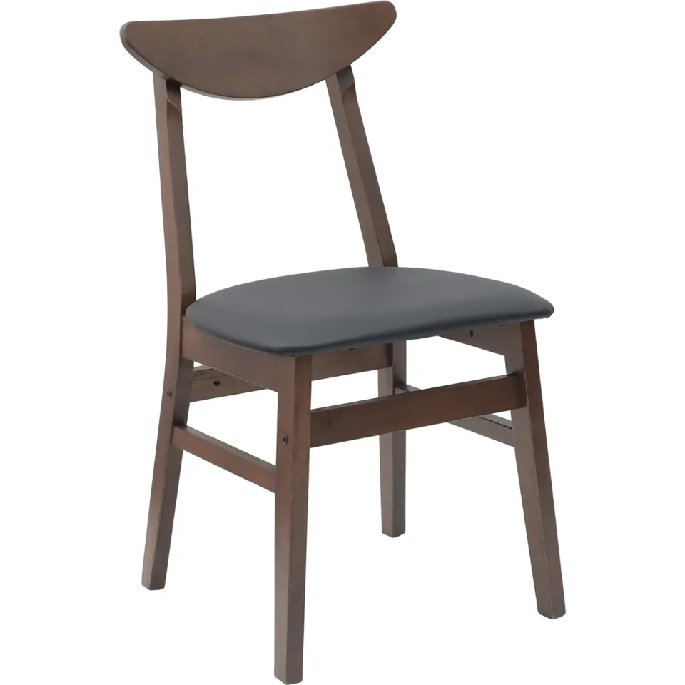 vidaXL Eettafelstoelen 2 st Massief Rubberhout Licht Bruin, foto 4