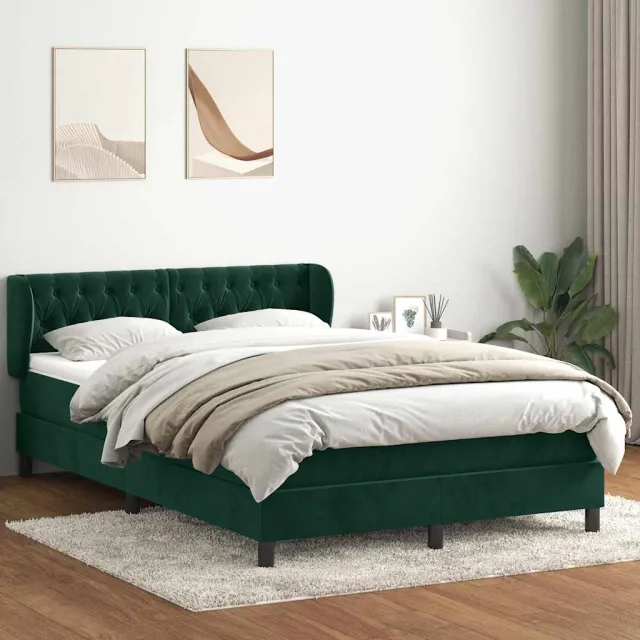 vidaXL Boxspring met matras fluweel donkergroen 160x220 cm groen