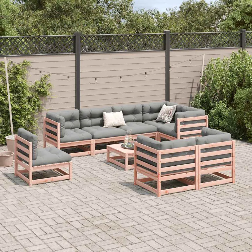 vidaXL 9-delige Loungeset massief douglas vurenhout bruin, foto 2