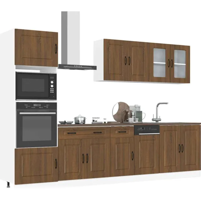 vidaXL 7-delige Keukenkastenset Kalmar bewerkt hout bruin eikenkleur
