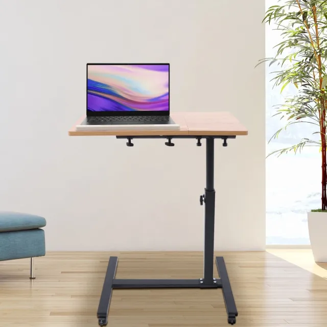 Calivari Verrijdbare Laptoptafel Verstelbaar – Kantelbaar Laptopbureau op Wielen – Bedtafel voor Bank en Bed Zwart / Bruin