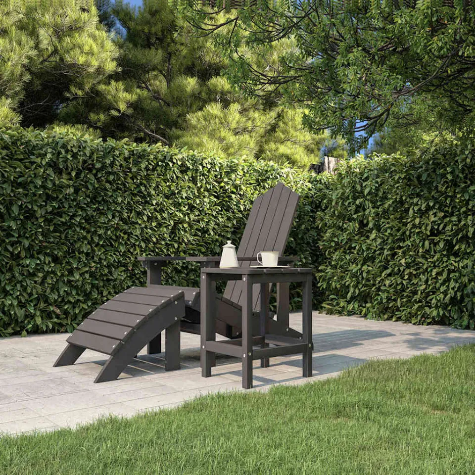 vidaXL Tuintafel Adirondack 38x38x46 cm HDPE antracietkleurig, foto 3