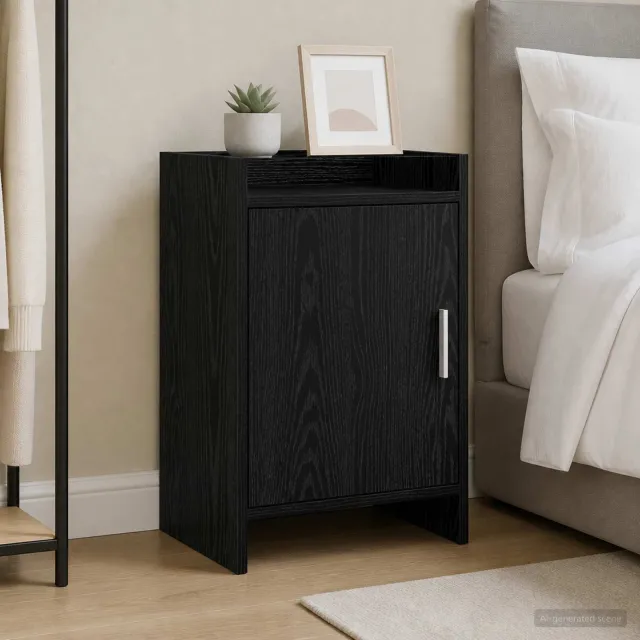 vidaXL Nachtkastjes 2 st Zwart eiken 40 x 30 x 60 cm Bewerkt hout, foto 4