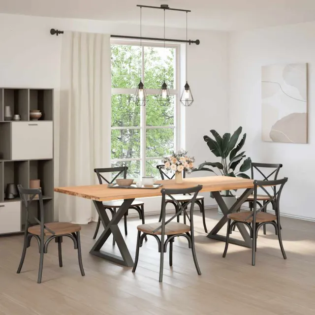 vidaXL Eettafelpoten 2 st 90x(72-73,3) cm staal antraciet