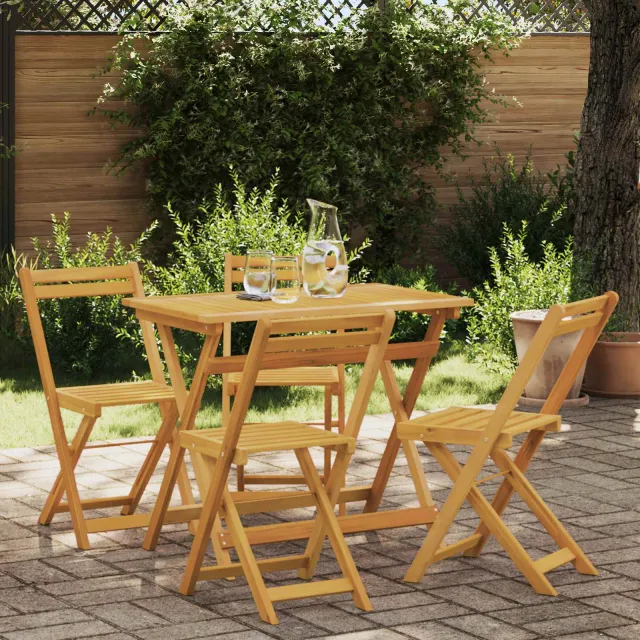 vidaXL Opvouwbare Tuinstoelen 4 st Naturel Massief Acaciahout Bruin