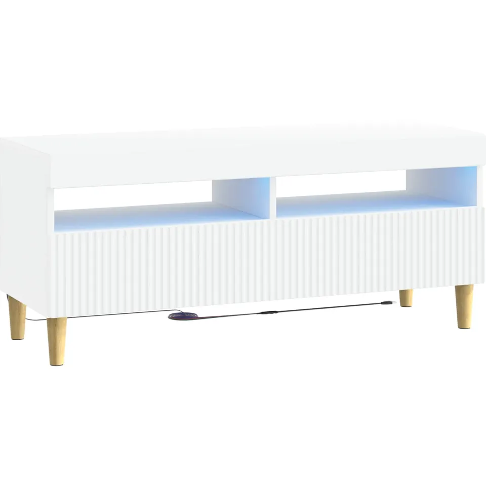 vidaXL LED tv-meubel ARNHEM 100 x 35 x 43 cm Wit Bewerkt hout