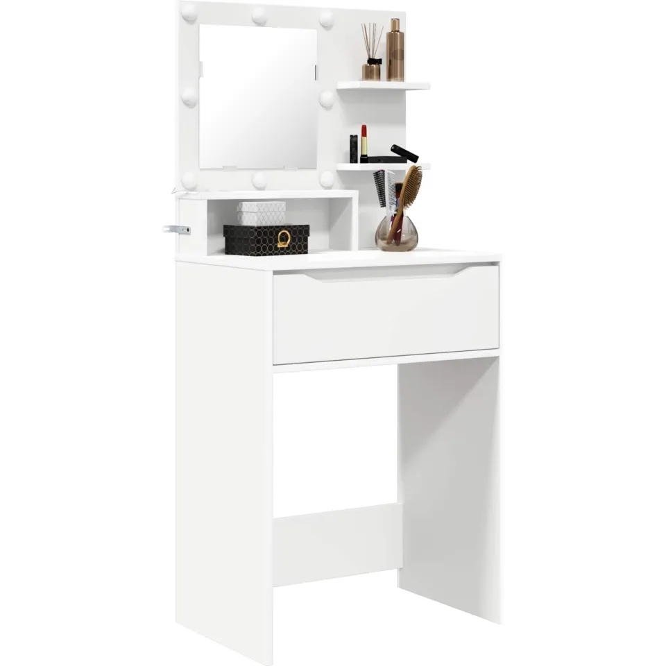 vidaXL Slaapkamer Kaptafels Wit 60 x 39,5 x 135 cm Bewerkt hout