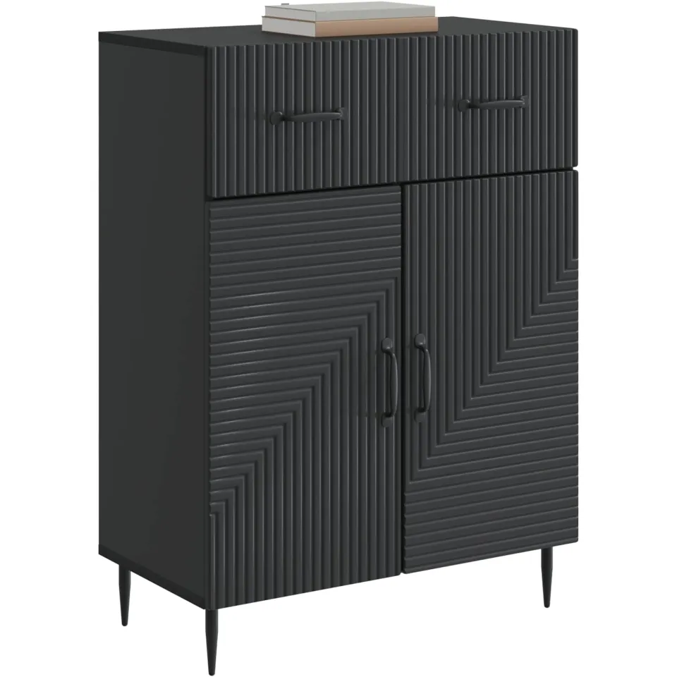 vidaXL Dressoir Zwart 66 x 34,5 x 89,5 cm Bewerkt hout