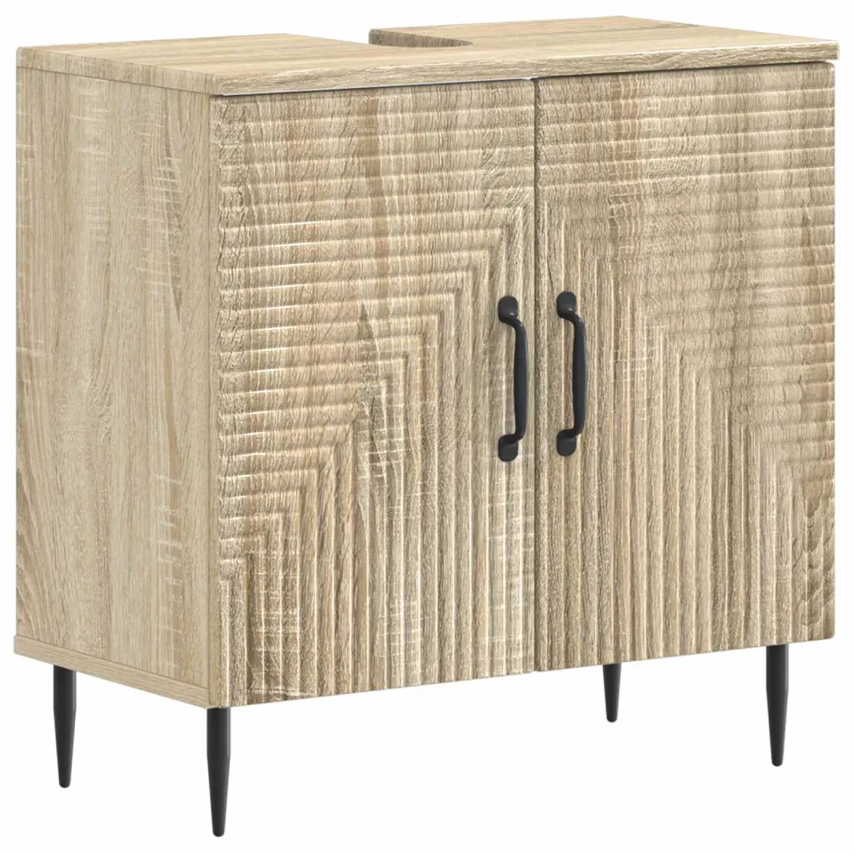 vidaXL Badkamer wastafelkast HAARLEM Sonoma Eiken 59,5 x 31,5 x 59 cm, foto 3