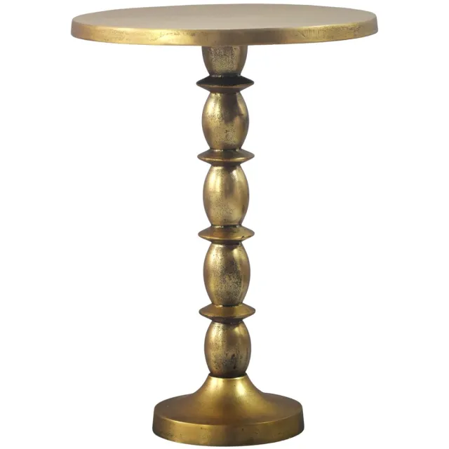 Ervesto Bijzettafel - Salontafel - Goudkleurig - Aluminium - Handgemaakt - 40 cm Bruin