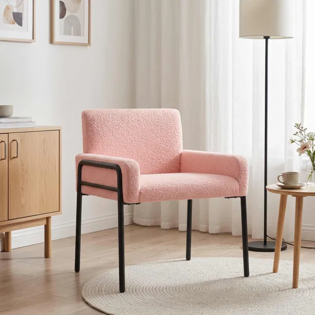 vidaXL Accentstoel Roze Bouclé