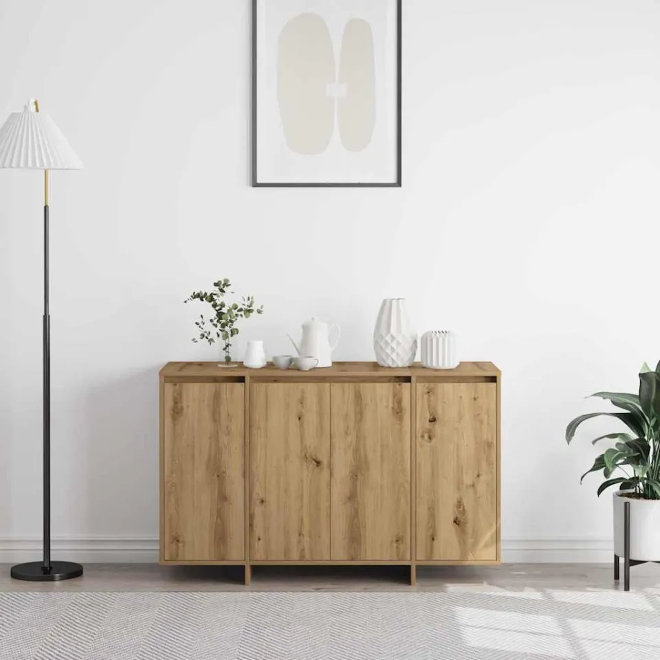 vidaXL Dressoir Artisan Eiken 120 x 41 x 75 cm Bewerkt hout, foto 4