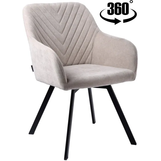 ExitoDesign PANKO 2 - Bureaustoel - Lichtbeige Stof - 360° Draaibaar - Beigekleurige Metalen Basis Beige;Zwart