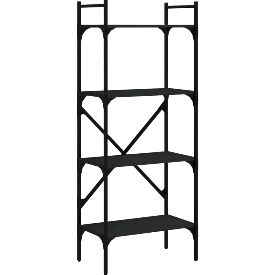 vidaXL Boekenkast 4-laags 56x31,5x138,5 cm bewerkt hout zwart, foto 3