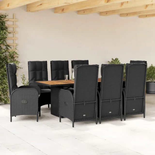 vidaXL 9-delige Tuinset poly rattan zwart, foto 2