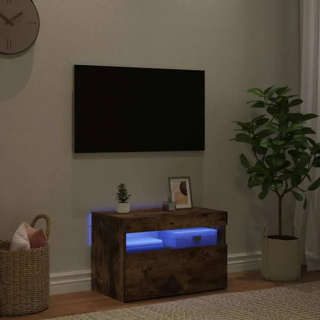 vidaXL Tv-meubel met LED-verlichting 60x35x40 cm gerookt eikenkleurig, foto 2