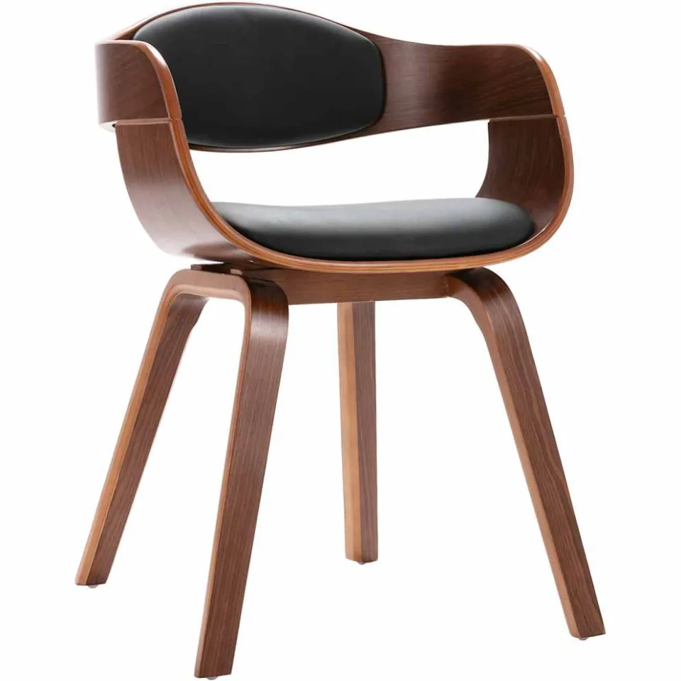 vidaXL Eetkamerstoelen 2 st gebogen hout en kunstleer zwart, foto 4