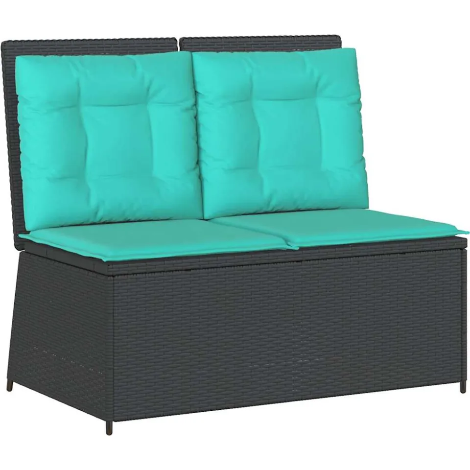 vidaXL Tuinbank Zwart poly rattan