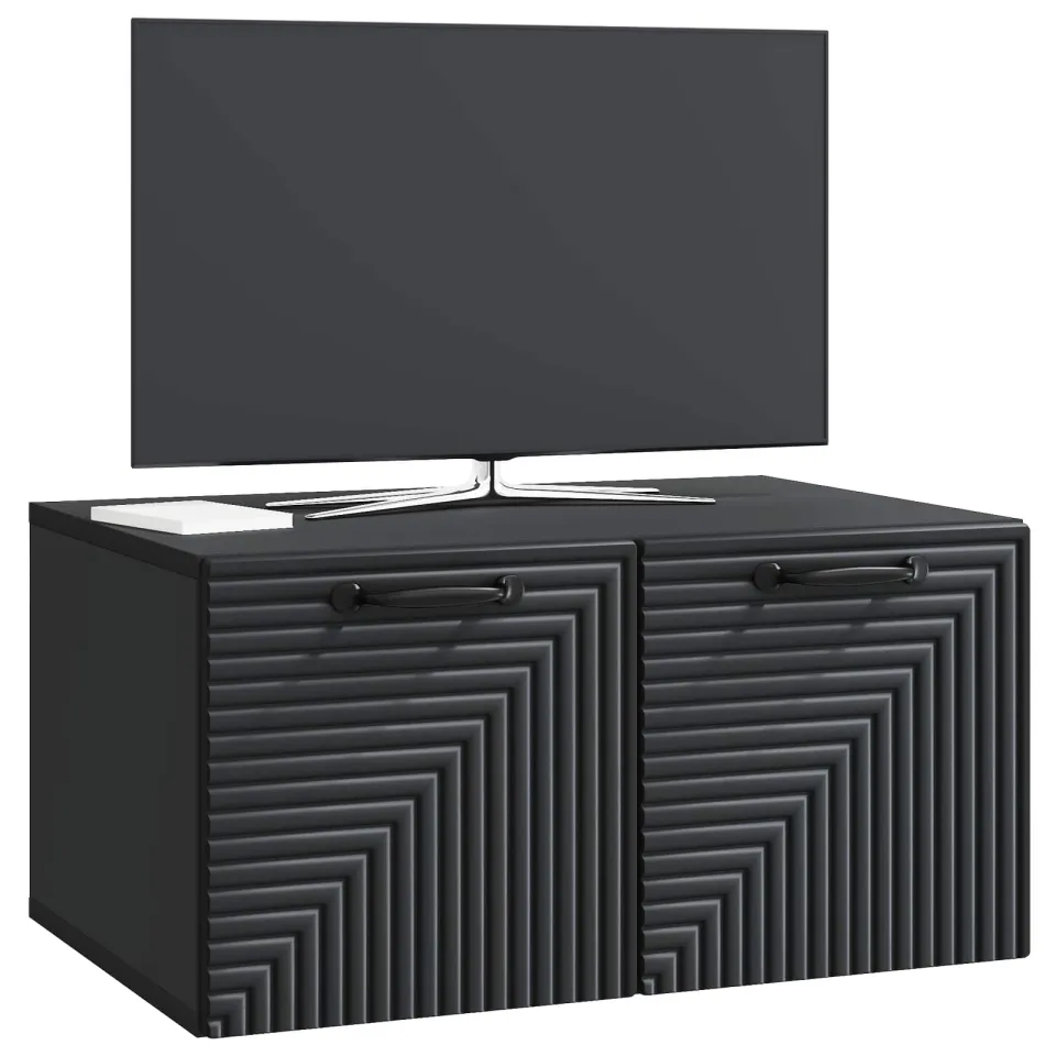 vidaXL Wandbeugel TV-kast Zwart 59,5 x 41 x 30 cm Bewerkt hout, foto 2