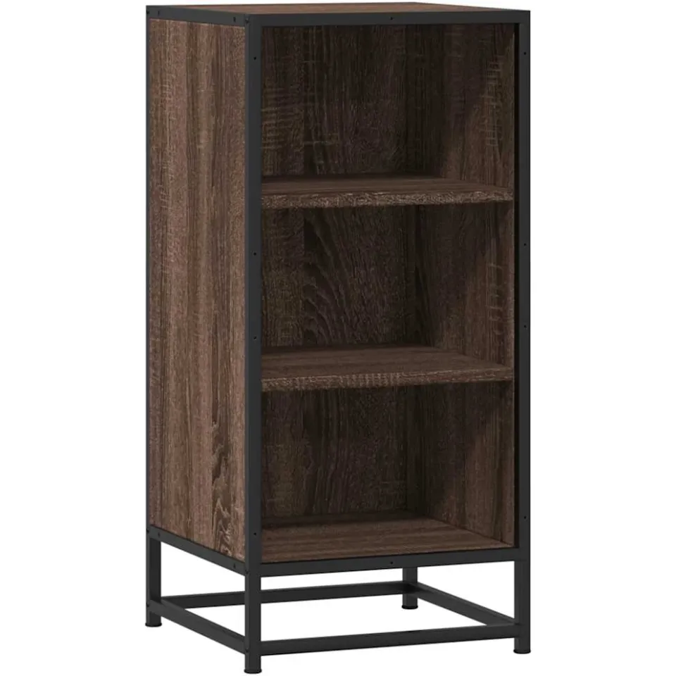vidaXL Dressoir 35,5x35x76 cm bewerkt hout en metaal bruin eikenkleur, foto 3