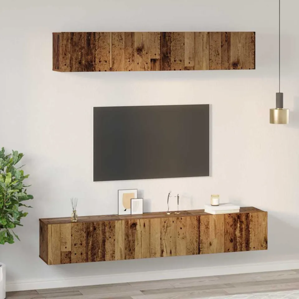 vidaXL Tv-meubelset 5 st 80 x 30 x 30 cm Oud Hout bruin, foto 4