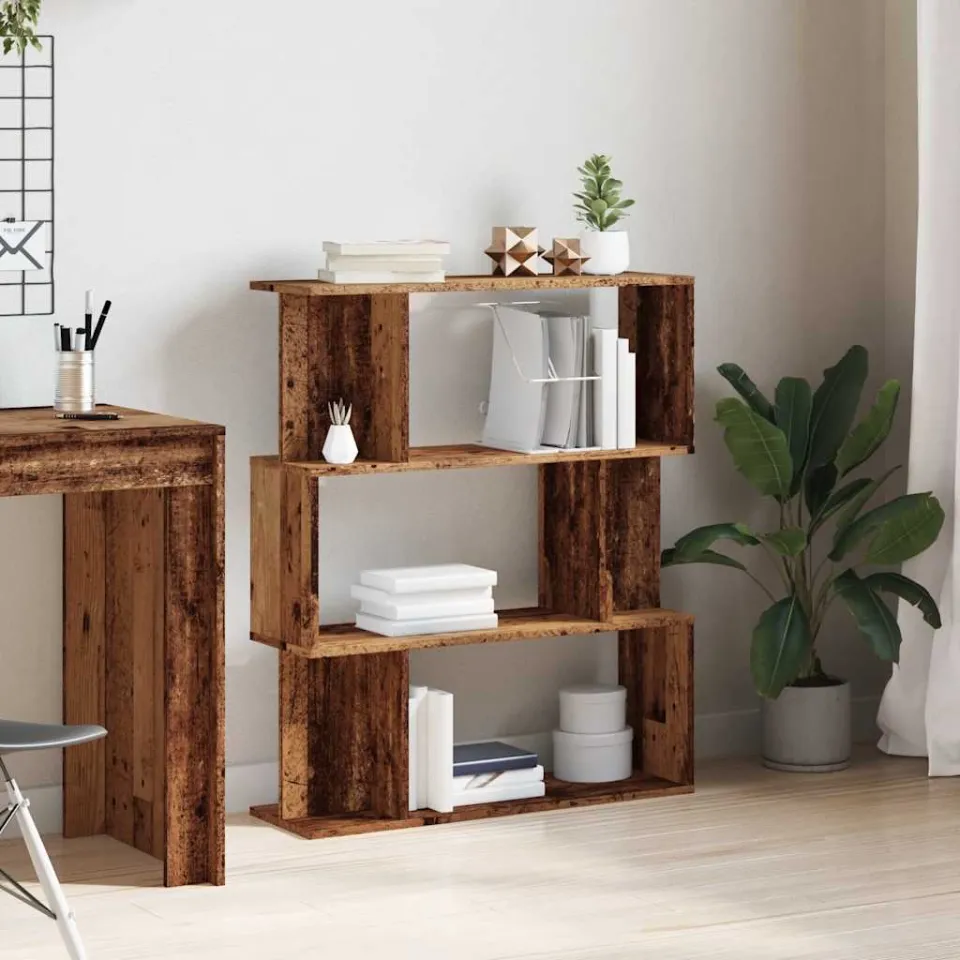 vidaXL Boekenkast 80x24x96 cm bewerkt hout oud houtkleurig bruin, foto 2