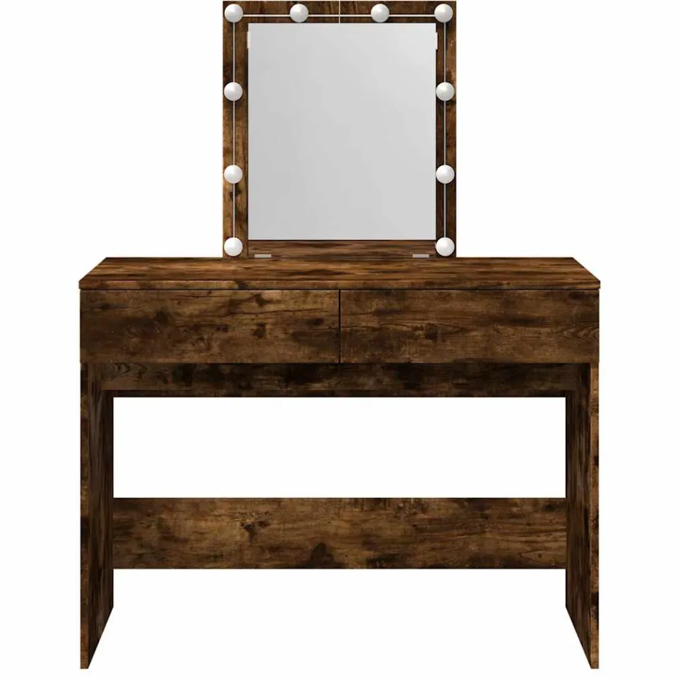 vidaXL Kaptafel met LED 100x40x130 cm gerookt eikenkleurig, foto 4