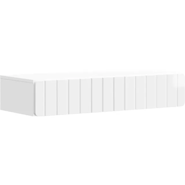 vidaXL Wandgemonteerde - Zijtafel - 87,5 - x - 34,5 - x - 17 - cm - Bewerkt - hout Hoogglans Wit