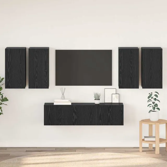 vidaXL Tv-meubelset 6 st Zwart Eiken, foto 2
