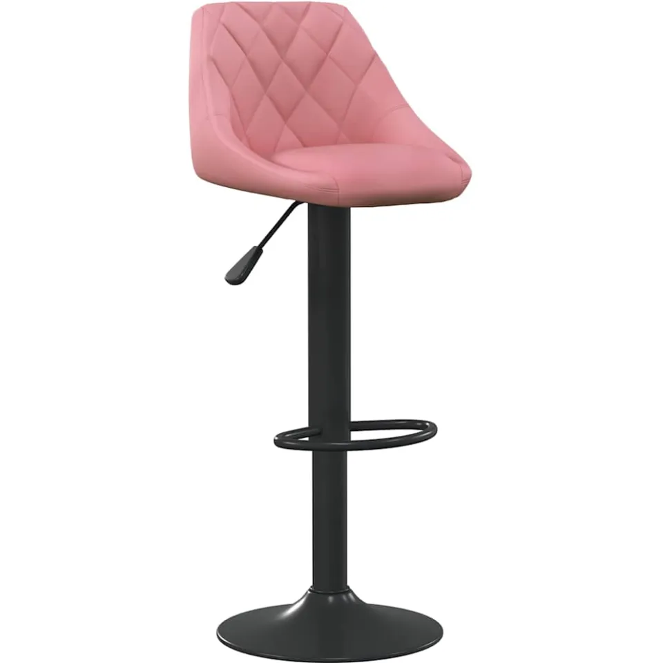 vidaXL Barkrukken 2 st fluweel roze