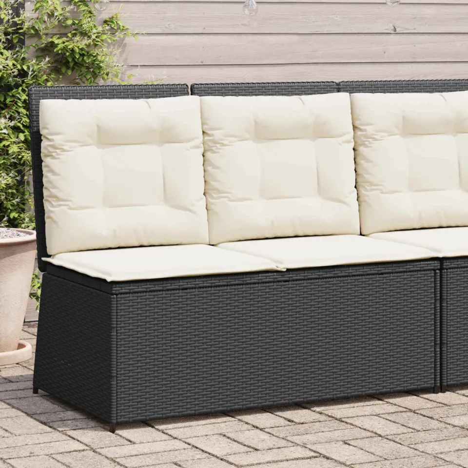 vidaXL Tuinbank Zwart poly rattan, foto 3