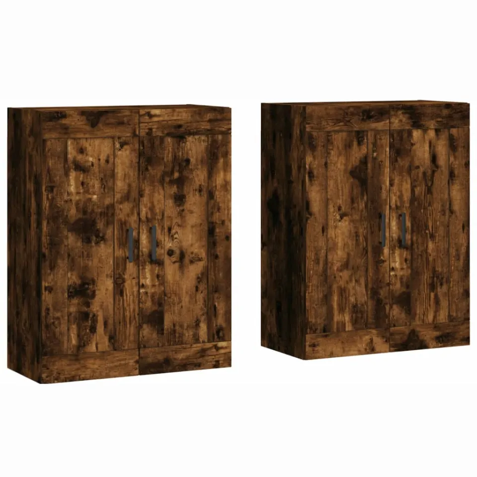 vidaXL Hangkasten 2 st bewerkt hout gerookt eikenkleurig, foto 3