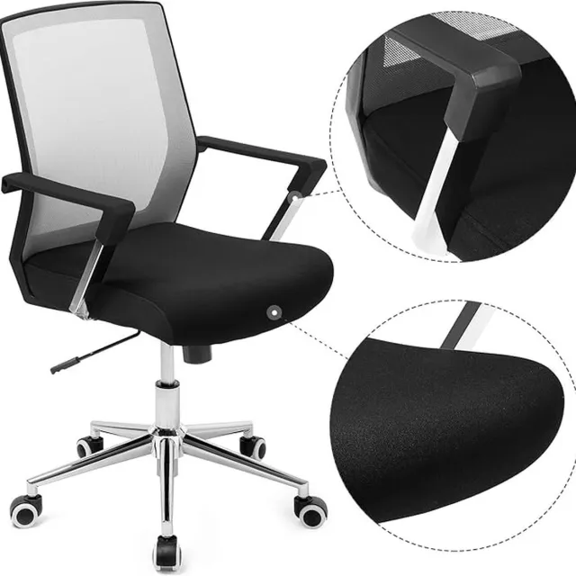 Thuys Bureaustoel Ergonomische – Met Verstelbare – Hoofdsteun Armleuningen Lendensteun – Tegen Rugpijn