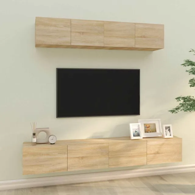 vidaXL 4-delige Tv-meubelset bewerkt hout sonoma eikenkleurig, foto 2