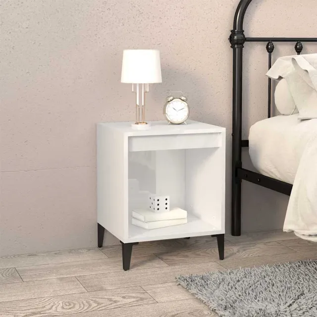 vidaXL Nachtkastjes 2 st 40x35x50 cm hoogglans wit, foto 3