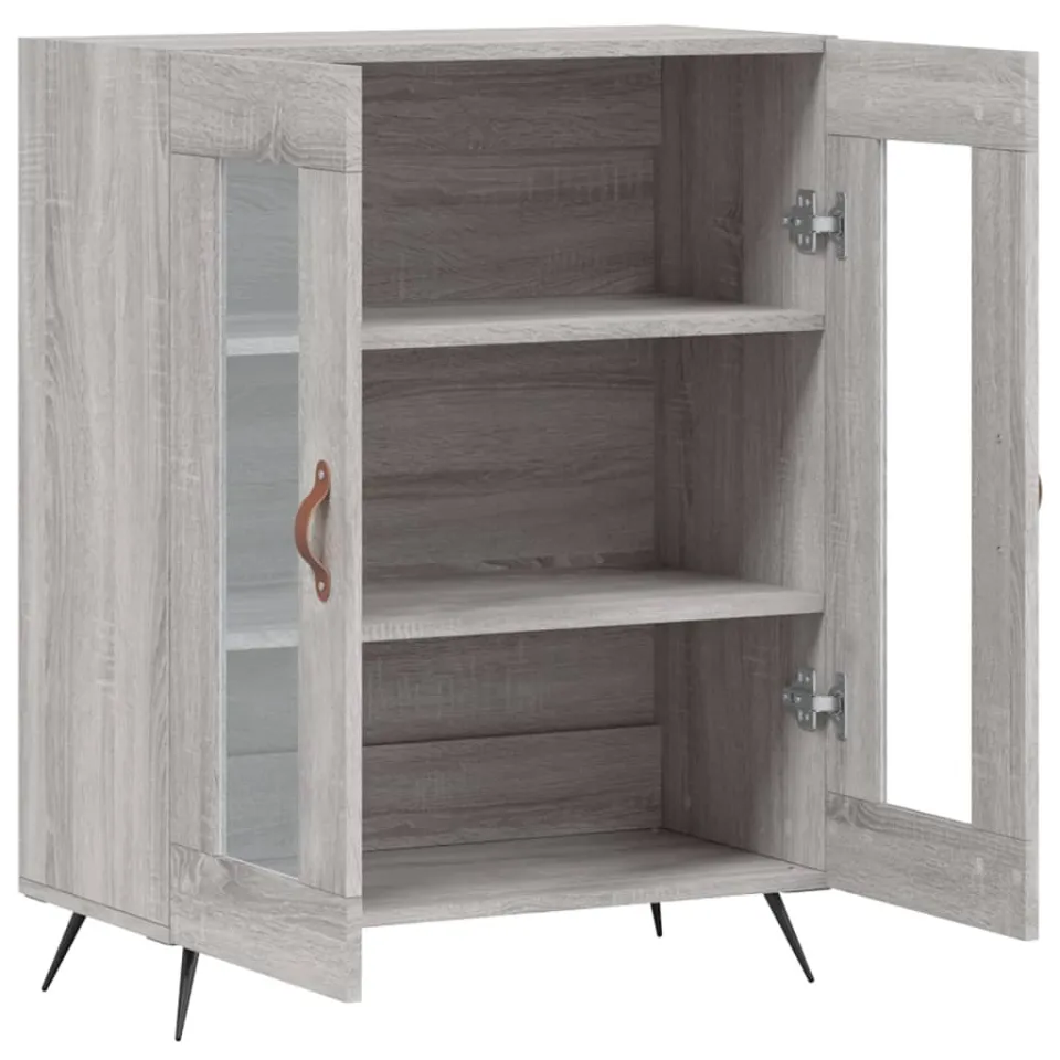 vidaXL Dressoir 69,5x34x90 cm bewerkt hout grijs sonoma eikenkleurig, foto 4