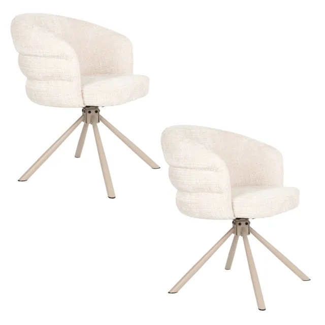 Housecraft Living Marjolein draaibare eetkamerstoel met armleuningen beige