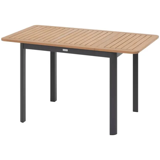 Hespéride Uitschuifbare tuintafel voor 4 personen van aluminium en eucalyptus FOLYA Beige